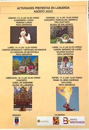 Imagen Actividades prefiestas Labuerda del 12 al 17 agosto 2023 ¡No te las...