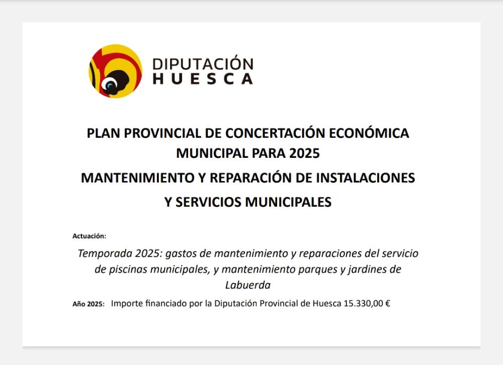 Imagen Plan de Concertación Económica Municipal. Mantenimiento y reparación de instalaciones y servicios municipales 2025