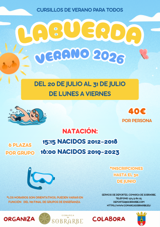 Imagen CURSILLOS DE NATACIÓN EN LABUERDA - VERANO 2026
