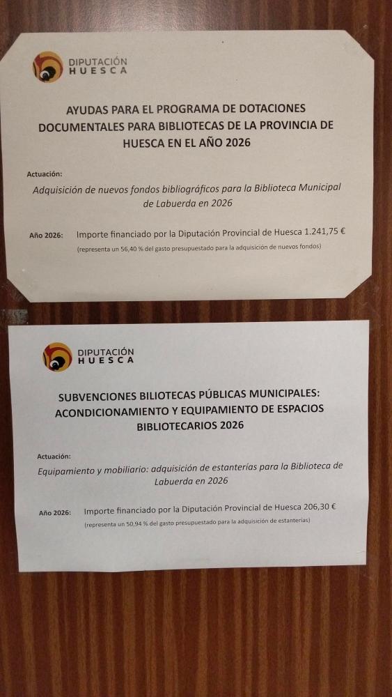 Imagen Adquisición de estanterías para la biblioteca municipal de Labuerda