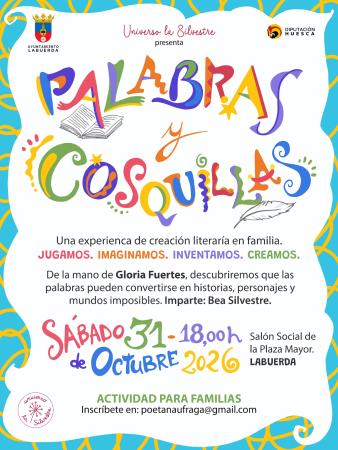 Imagen Creación literaria en familia "PALABRAS y COSQUILLAS" - sábado...